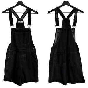 Simons Twik Black Denim Overalls Shorts Romper Playsuit Shortalls Dungarees